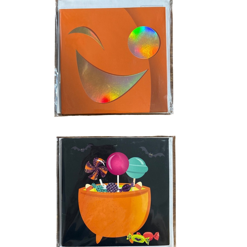2 Treasures Halloween Pop Up Greeting Cards Pumpkin Candy Treats New‎ Sealed